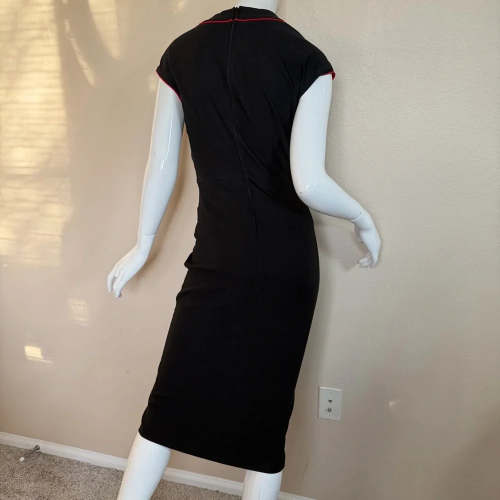 Vintage Stop Staring Black and Red Women's Dress - Picture 9 of 13